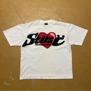 Stüssy x Cactus Plant Flea Market Made In USA White TShirt Small STAINED
